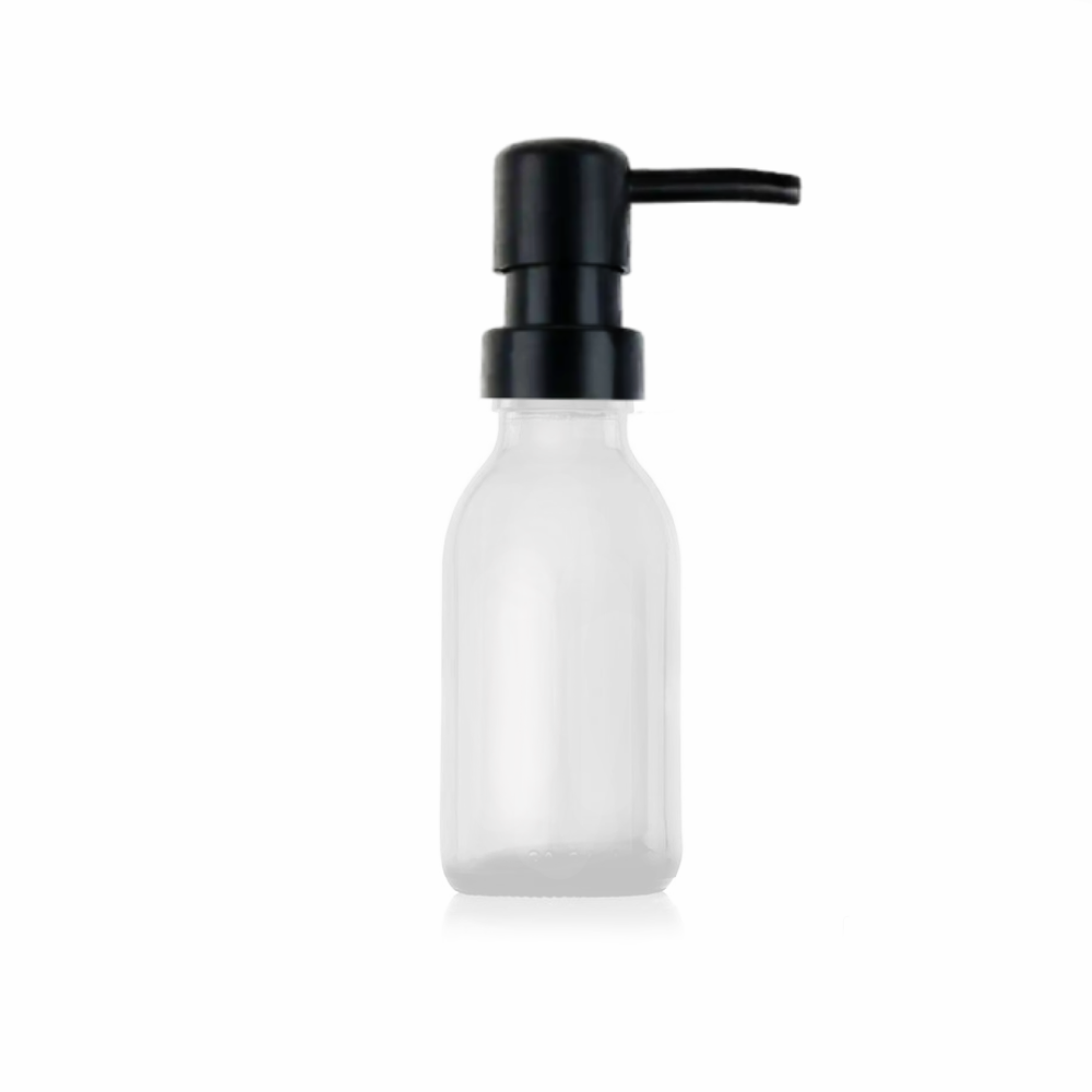 Frosted Bottle 100ml with Black pump lid